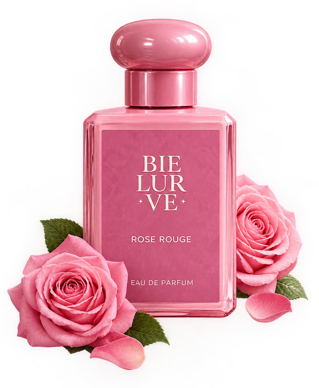 BieLurve Rose Rouge — wangian floral dalam botol merah jambu